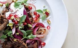 Lamb Stir-Fry with Pomegranate and Yogurt