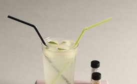 Laskey Lemon Soda with Bay Ice Cubes