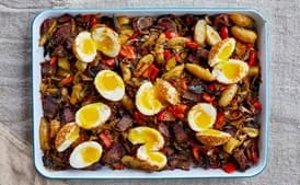Leek-Top Baking-Sheet Hash