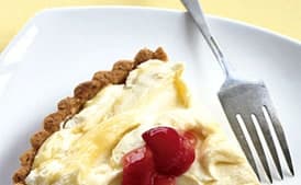 Lemon Cloud Tart with Rhubarb Compote