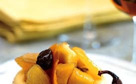 Lemon Flan with Autumn Fruit Compote