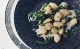 Lemon Gnocchi with Spinach and Peas