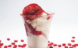 Lemon Ice Cream and Raspberry Granita Sundaes
