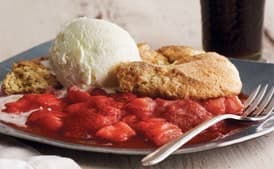 Lemony Strawberry-Rhubarb Cobbler