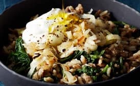 Instant Pot Middle Eastern Lentils With Rice, Leeks, and Spinach