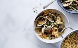 Linguine and Clams with Almonds and Herbs