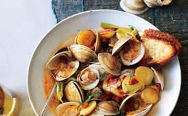 Littleneck Clams with New Potatoes and Spring Onions