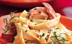 Lobster Pasta with Herbed Cream Sauce