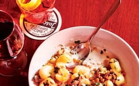 Lumaconi with Prosciutto and Lemon Breadcrumbs