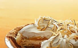 Macadamia Ice Cream and Mango Sorbet Swirl Pie