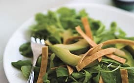 Mâche and Avocado Salad with Tortilla Strips
