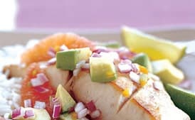 Mahi-Mahi with Blood Orange, Avocado, and Red Onion Salsa