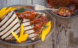 Mango BBQ'd-Grilled Swordfish