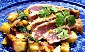 Maple-Glazed Tuna with Pear-Potato Salad