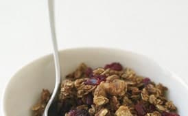 Maple-Walnut Granola with Dried Cranberries