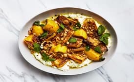 Marinated Summer Squash with Hazelnuts and Ricotta
