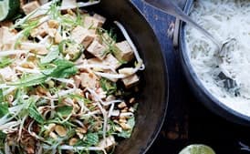 Marinated Tofu with Peanuts and Charred Bean Sprouts