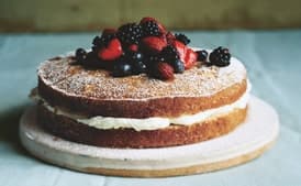 Mascarpone-Filled Cake With Sherried Berries
