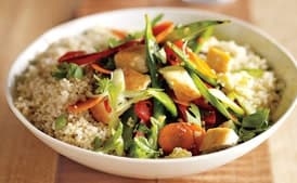 Mediterranean Chef Salad with Polenta Croutons