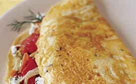 Mediterranean Supper Omelet with Fennel, Olives, and Dill