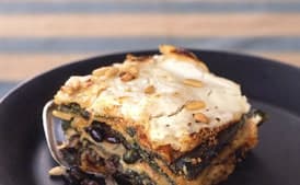 Mexican Poblano, Spinach, and Black Bean "Lasagne" with Goat Cheese