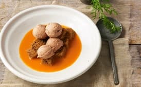 Milk Chocolate Semifreddo with Star Anise Carrot Cake