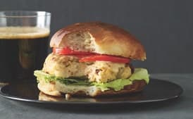 Millet Burgers with Olives, Sun-Dried Tomatoes, and Pecorino