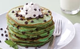 Mint Chocolate Chip Pancakes