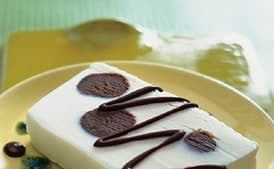 Mint-Truffle Ice Cream Terrine with Mint and Chocolate Sauces