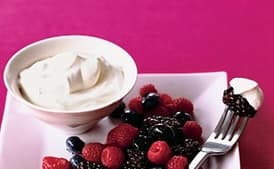 Mixed Berries with Lemon Verbena Cream