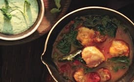 Mixed-Greens and Sausage Soup with Cornmeal Dumplings