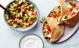 Moroccan Garbanzo Bean and Feta Pitas
