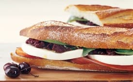Mozzarella and Prosciutto Sandwiches with Tapenade