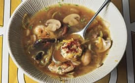 Mushroom and Leek Soup with Parsley Dumplings
