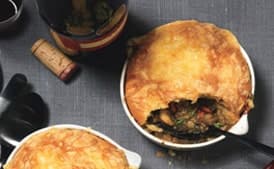 Mushroom and Lentil Pot Pies with Gouda Biscuit Topping
