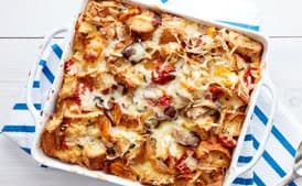 Mushroom and Three-Cheese Strata