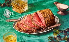 Mustard-Crusted Boneless Prime Rib Roast with Cream Sauce