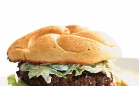 Mustard-Seed-Crusted Burgers with Horseradish Slaw