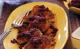 Mustard-Seed-Crusted Pork Medallions with Red Wine Sauce