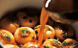 My Chicken Broth-Braised Baby Turnips