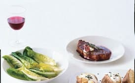 New York Steaks with Boursin and Merlot Sauce