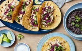 "Nextover" Chicken Tacos with Quick Refried Beans