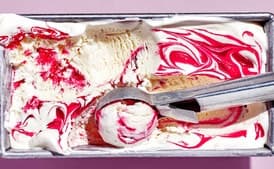No-Churn Almond and Raspberry Swirl Ice Cream