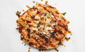 Okonomiyaki (“As You Like It”) Pancakes With Bonito Flakes