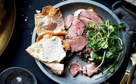 Olive-Stuffed Leg of Lamb