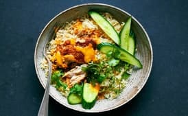 One-Pot Gingery Chicken and Rice With Peanut Sauce