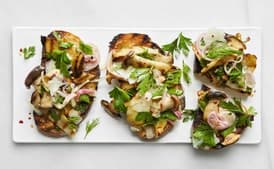 Open-Face Mushroom Sandwiches With Pecorino Salsa Verde