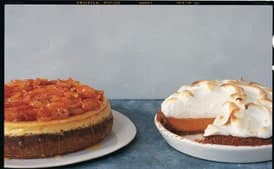 Orange Cheesecake with Candied Kumquats