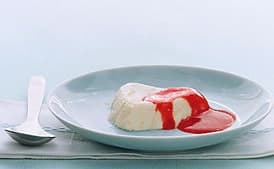 Orange Coeurs à la Crème with Strawberry Raspberry Sauce