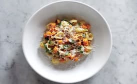 Orecchiette with Squash, Chiles, and Hazelnuts